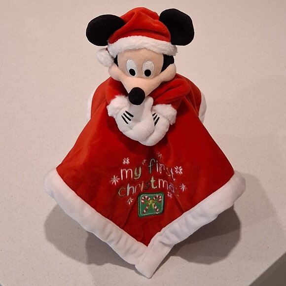 Disney Baby "My First Christmas" Mickey Mouse Plush Blankie - Picture 1 of 13